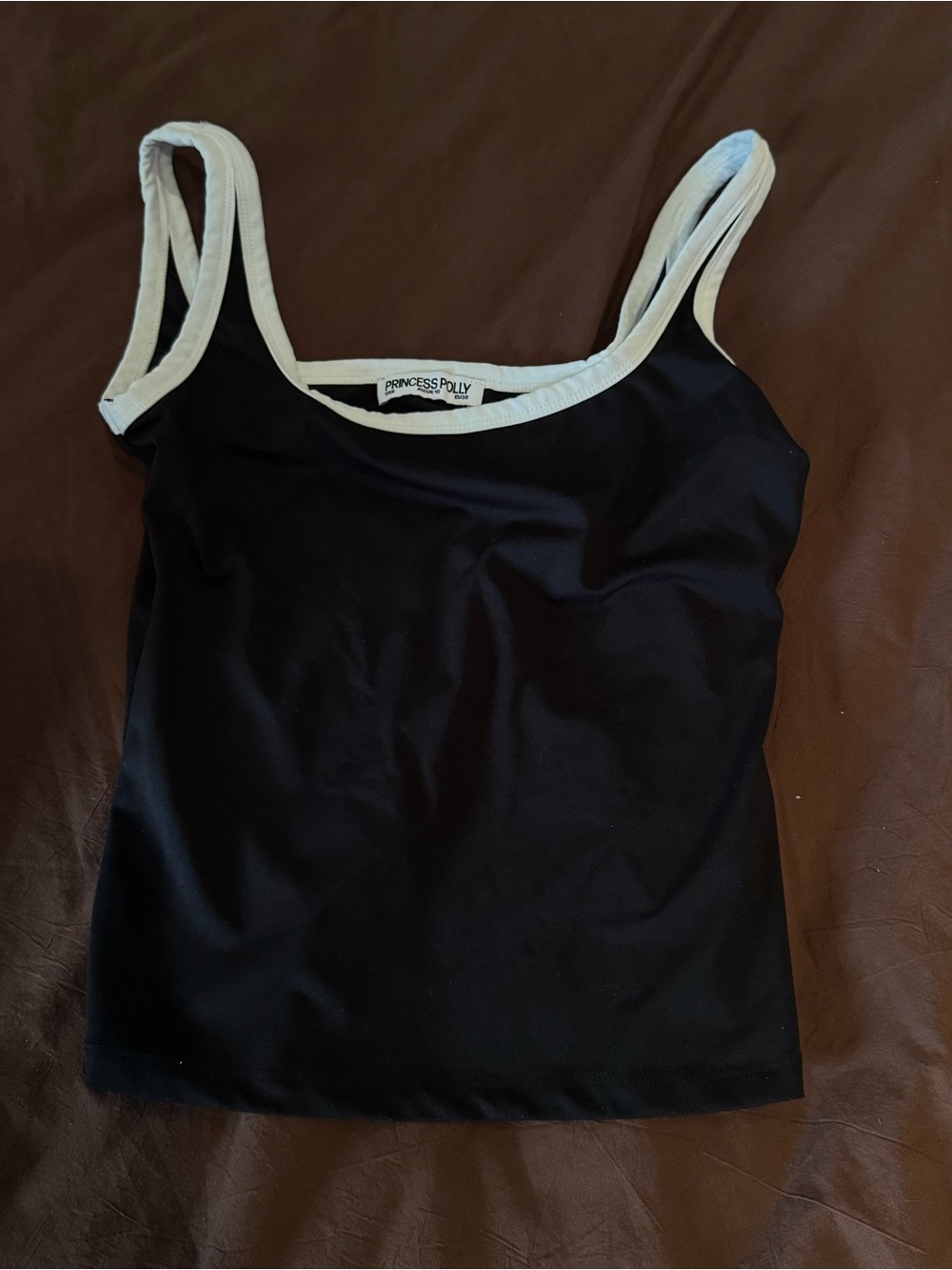 Princess Polly Black Tank with White Trim